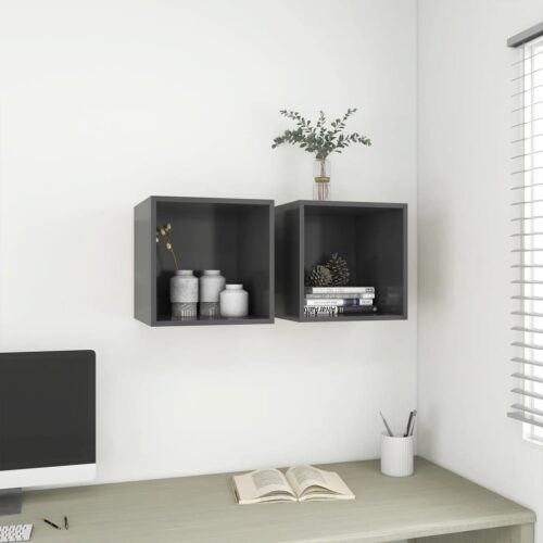 Wall Mounted Storage Shelf Cube Bookshelf Unit Stand Cabinet Bookcase Rack Grey - Image 6