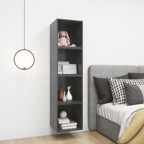 Wall Mounted Storage Shelf Cube Bookshelf Unit Stand Cabinet Bookcase Rack Grey - Image 7