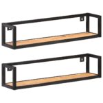 Wall Shelves 2pcs 80cm Solid Acacia Wood