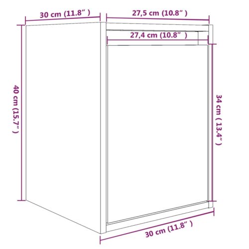 Wall Cabinets 2pcs 30x30x40cm Solid Wood Pine - Image 11
