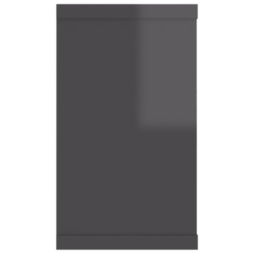 Wall Cube Shelves 6pcs High Gloss Grey 80x15x26.5cm Engineered Wood - Image 8