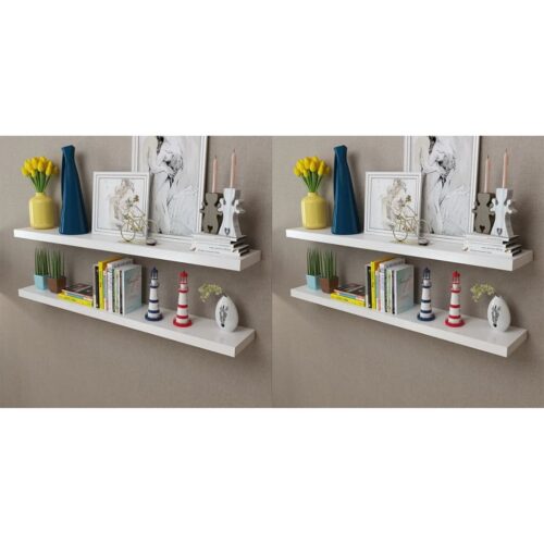 Wall Shelves 4pcs White 120cm - Image 6