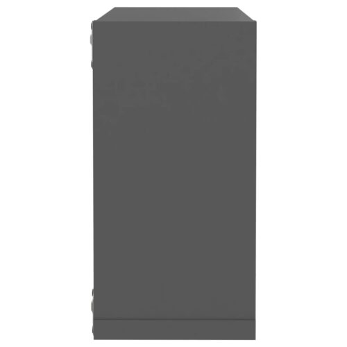 Wall Cube Shelves 2pcs Grey 30x15x30cm - Image 9