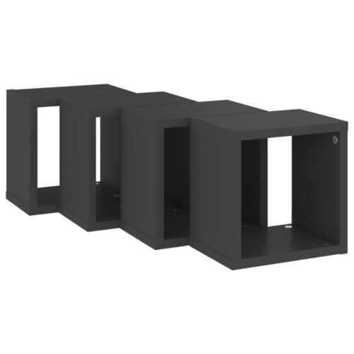 Wall Cube Shelves 4pcs Grey 22x15x22cm - Image 5