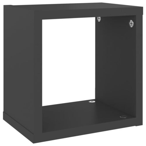 Wall Cube Shelves 4pcs Grey 22x15x22cm - Image 7