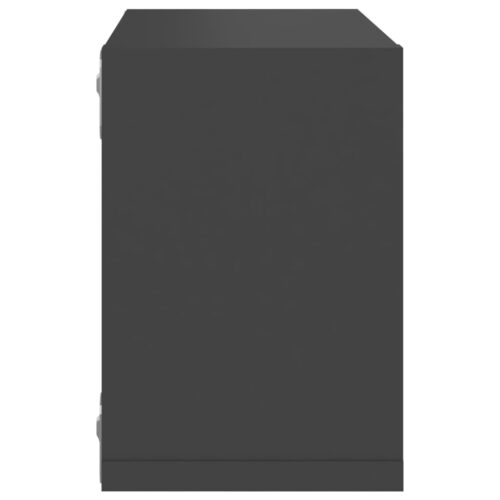 Wall Cube Shelves 4pcs Grey 22x15x22cm - Image 9