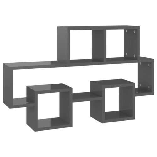 Car-shaped Wall Shelf High Gloss Grey 82x15x51cm Engineered Wood - Image 2