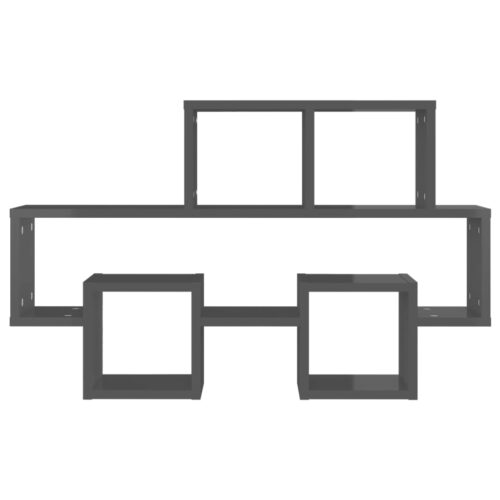 Car-shaped Wall Shelf High Gloss Grey 82x15x51cm Engineered Wood - Image 3