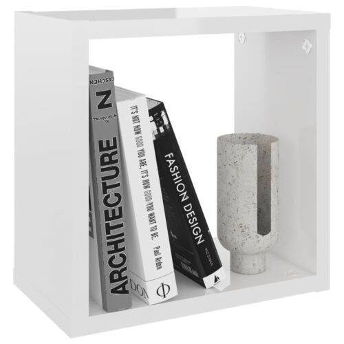Wall Cube Shelves 6pcs High Gloss White 26x15x26cm - Image 4