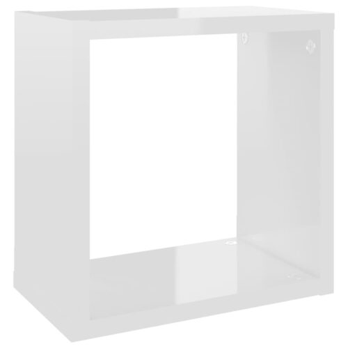 Wall Cube Shelves 6pcs High Gloss White 26x15x26cm - Image 7