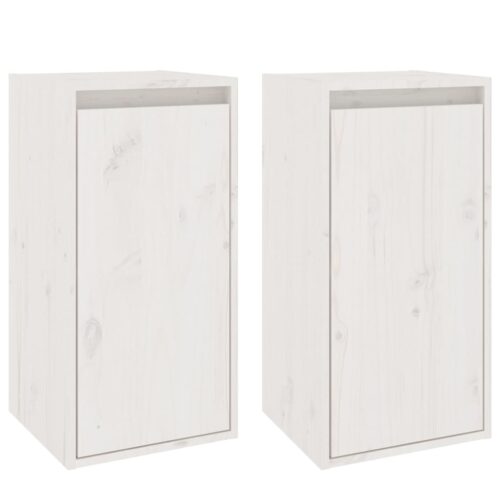 Wall Cabinets 2pcs White 30x30x60cm Solid Wood Pine - Image 2