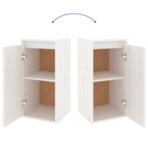 Wall Cabinets 2pcs White 30x30x60cm Solid Wood Pine - Image 10