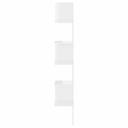 Wall Corner Shelf High Gloss White 20x20x127.5cm Engineered Wood - Image 4