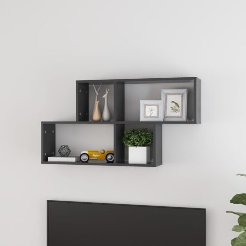 Wall Shelf Grey 100x18x53cm Engineered Wood