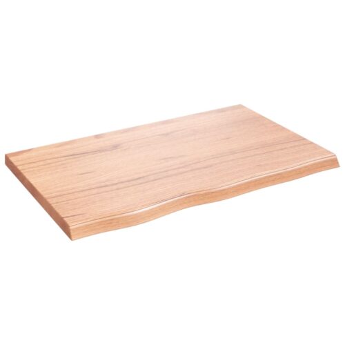 Wall Shelf Light Brown 80x50x(2-4)cm Treated Solid Wood Oak