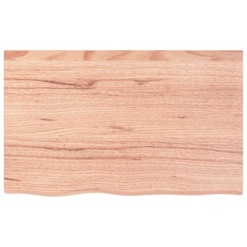 Wall Shelf Light Brown 80x50x(2-4)cm Treated Solid Wood Oak - Image 2