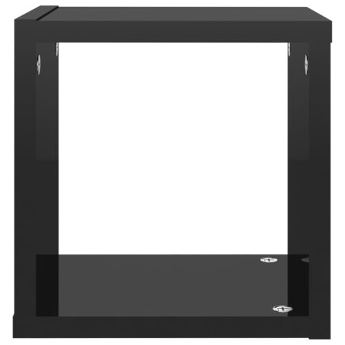 Wall Cube Shelves 6pcs High Gloss Black 22x15x22cm - Image 8