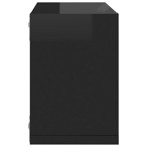 Wall Cube Shelves 6pcs High Gloss Black 22x15x22cm - Image 9