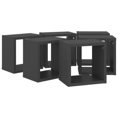 Wall Cube Shelves 6pcs Grey 22x15x22cm - Image 6