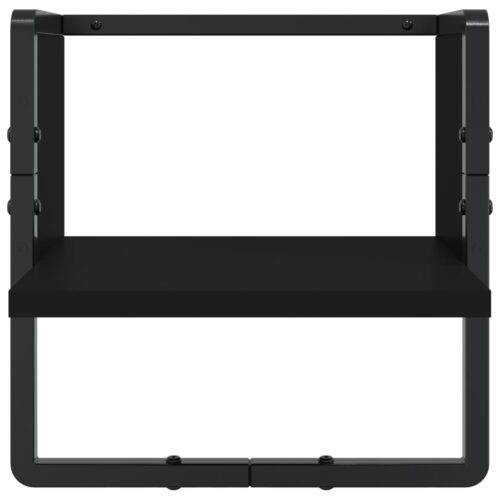4-Piece Wall Shelf Set with Bars Black Engineered Wood - Image 5