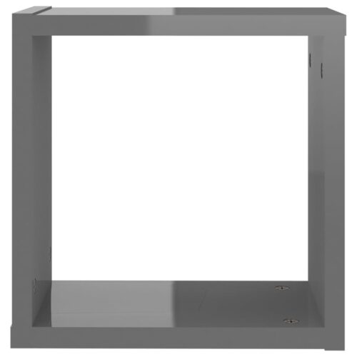 Wall Cube Shelves 6pcs High Gloss Grey 30x15x30cm - Image 8