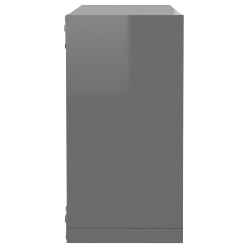 Wall Cube Shelves 6pcs High Gloss Grey 30x15x30cm - Image 9