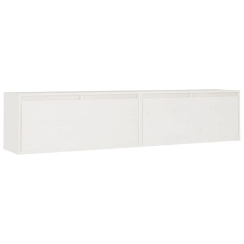 Wall Cabinets 2pcs White 80x30x35cm Solid Wood Pine - Image 2