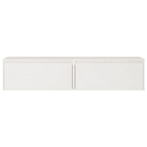 Wall Cabinets 2pcs White 80x30x35cm Solid Wood Pine - Image 3