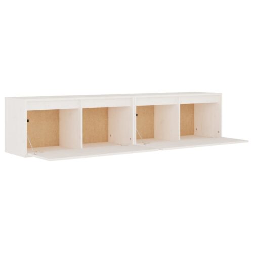 Wall Cabinets 2pcs White 80x30x35cm Solid Wood Pine - Image 7