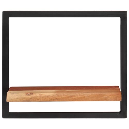 Wall Shelves 2pcs 40x24x35cm Solid Wood Acacia Steel - Image 2