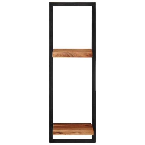 Wall Shelves 2pcs 25x25x75cm Solid Wood Acacia Steel - Image 3
