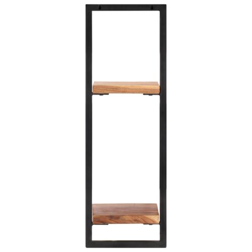 Wall Shelves 2pcs 25x25x75cm Solid Wood Acacia Steel - Image 4