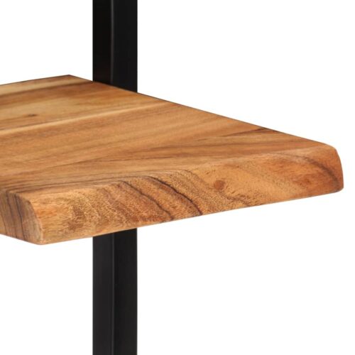 Wall Shelves 2pcs 25x25x75cm Solid Wood Acacia Steel - Image 7