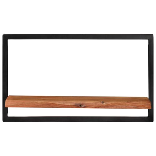 Wall Shelves 2pcs 60x25x35cm Solid Wood Acacia Steel - Image 2