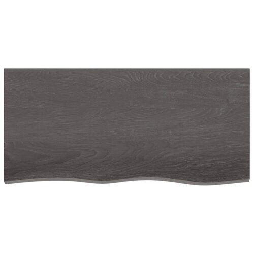 Wall Shelf Dark Brown 100x50x(2-4)cm Treated Solid Wood Oak - Image 2