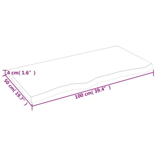 Wall Shelf Dark Brown 100x50x(2-4)cm Treated Solid Wood Oak - Image 7