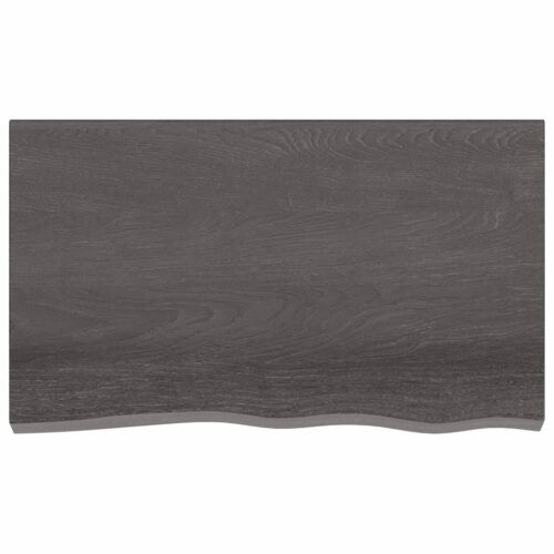 Wall Shelf Dark Brown 100x60x(2-4)cm Treated Solid Wood Oak - Image 2