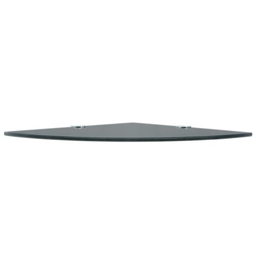 Corner Shelf with Chrome Supports Glass Black 25x25cm - Image 3