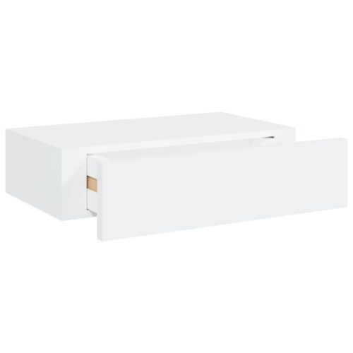 Wall-mounted Drawer Shelves 2pcs White 40x23.5x10cm MDF - Image 7