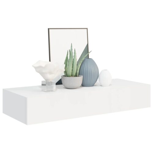 Wall-mounted Drawer Shelves 2pcs White 60x23.5x10cm MDF - Image 3
