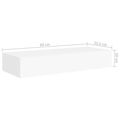 Wall-mounted Drawer Shelves 2pcs White 60x23.5x10cm MDF - Image 10