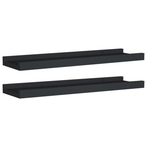 Picture Frame Ledge Shelves 2pcs Black 40x9x3cmmDF - Image 2