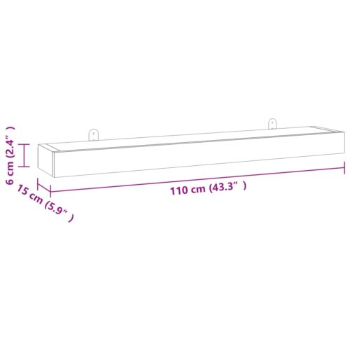 Wall Shelves 2pcs 110x15x4cm Solid Wood Teak - Image 8