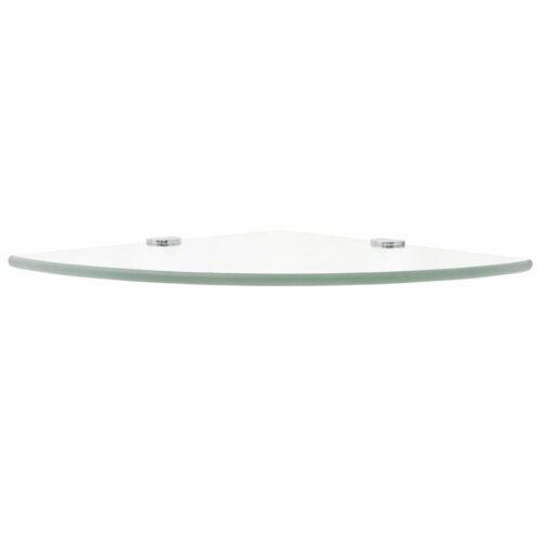 Corner Shelves 2pcs with Chrome Supports Glass Clear 25x25cm - Image 4