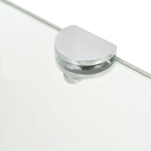Corner Shelves 2pcs with Chrome Supports Glass Clear 25x25cm - Image 5