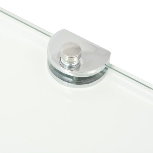 Corner Shelves 2pcs with Chrome Supports Glass Clear 25x25cm - Image 6