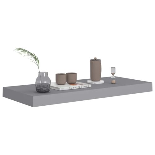 Floating Wall Shelves 2pcs Grey 60x23.5x3.8cm MDF - Image 7