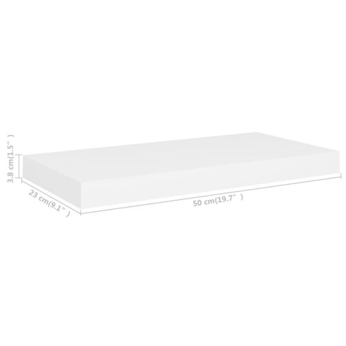 Floating Wall Shelves 4pcs White 50x23x3.8cm MDF - Image 8
