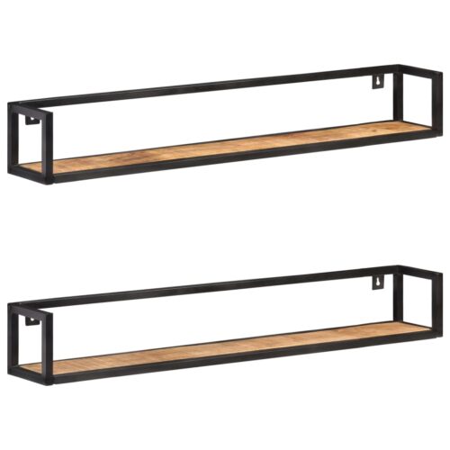 Wall Shelves 2pcs 120cm Rough Mango Wood