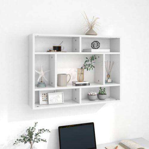 Wall Shelf White 75x16x55cm Engineered Wood